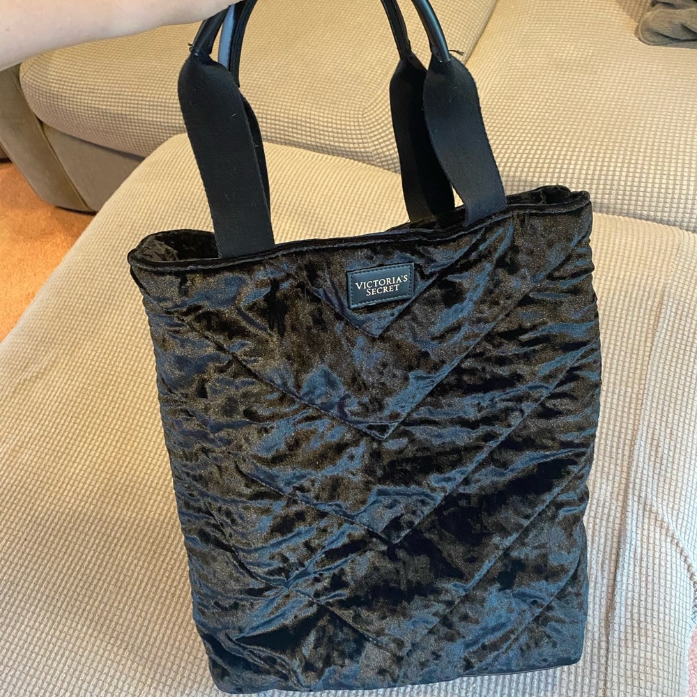 Victoria's Secret Black Velvet Tote